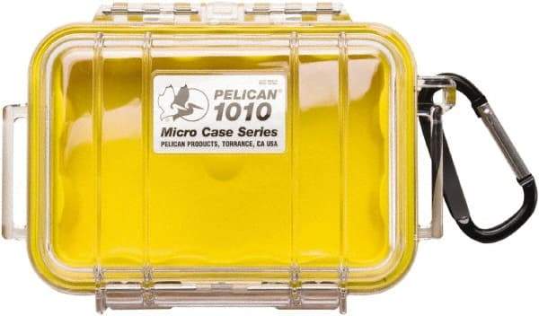 Pelican Products, Inc. - 4-1/16" Wide x 2-1/8" High, Clamshell Hard Case - Clear/Yellow, Polycarbonate - Apex Tool & Supply