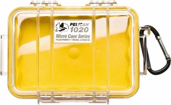 Pelican Products, Inc. - 4-3/4" Wide x 2-1/8" High, Clamshell Hard Case - Clear/Yellow, Polycarbonate - Apex Tool & Supply