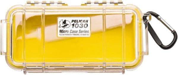 Pelican Products, Inc. - 3-7/8" Wide x 2-7/16" High, Clamshell Hard Case - Clear/Yellow, Polycarbonate - Apex Tool & Supply