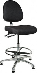 Bevco - 19 to 26-1/2" High Adjustable Height Swivel Stool - 27" Wide x 27" Deep, 100% Olefin Seat, Ebony - Apex Tool & Supply