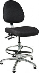 Bevco - 19 to 26-1/2" High Adjustable Height Swivel Stool - 27" Wide x 27" Deep, 100% Olefin Seat, Ebony - Apex Tool & Supply