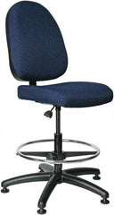 Bevco - 20 to 27-1/2" High Adjustable Height Swivel Stool - 27" Wide x 27" Deep, 100% Olefin Seat, Navy - Apex Tool & Supply