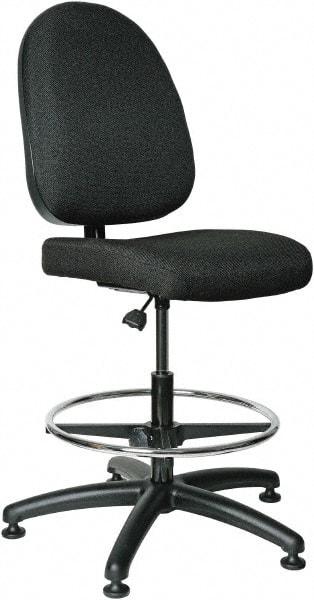 Bevco - 20 to 27-1/2" High Adjustable Height Swivel Stool - 27" Wide x 27" Deep, 100% Olefin Seat, Black - Apex Tool & Supply