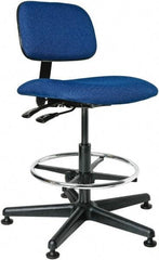 Bevco - 19-1/2 to 27" High Adjustable Height Swivel Stool - 27" Wide x 27" Deep, 100% Olefin Seat, Royal Blue - Apex Tool & Supply