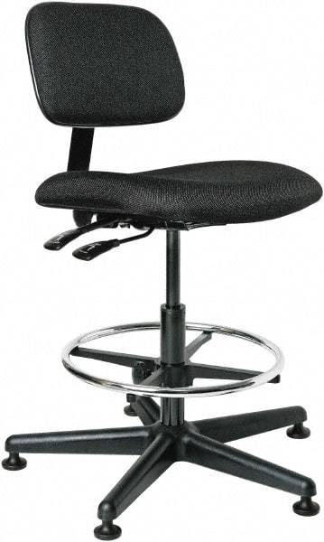 Bevco - 19-1/2 to 27" High Adjustable Height Swivel Stool - 27" Wide x 27" Deep, 100% Olefin Seat, Black - Apex Tool & Supply