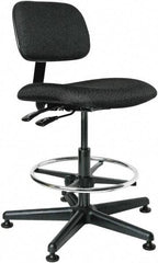 Bevco - 19-1/2 to 27" High Adjustable Height Swivel Stool - 27" Wide x 27" Deep, 100% Olefin Seat, Black - Apex Tool & Supply