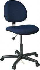 Bevco - 17 to 22" High Adjustable Height Swivel Stool - 25" Wide x 25" Deep, Conductive Cloth Seat, Navy - Apex Tool & Supply