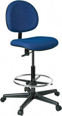 Bevco - 21 to 31" High Adjustable Height Swivel Stool - 27" Wide x 27" Deep, 100% Olefin Seat, Blue - Apex Tool & Supply