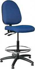 Bevco - 24 to 34" High Adjustable Height Swivel Stool - 27" Wide x 27" Deep, 100% Olefin Seat, Royal Blue - Apex Tool & Supply