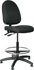 Bevco - 24 to 34" High Adjustable Height Swivel Stool - 27" Wide x 27" Deep, 100% Olefin Seat, Black - Apex Tool & Supply
