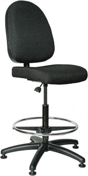 Bevco - 24 to 34" High Adjustable Height Swivel Stool - 27" Wide x 27" Deep, 100% Olefin Seat, Black - Apex Tool & Supply