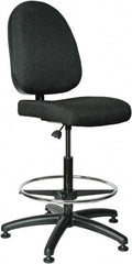 Bevco - 24 to 34" High Adjustable Height Swivel Stool - 27" Wide x 27" Deep, 100% Olefin Seat, Black - Apex Tool & Supply