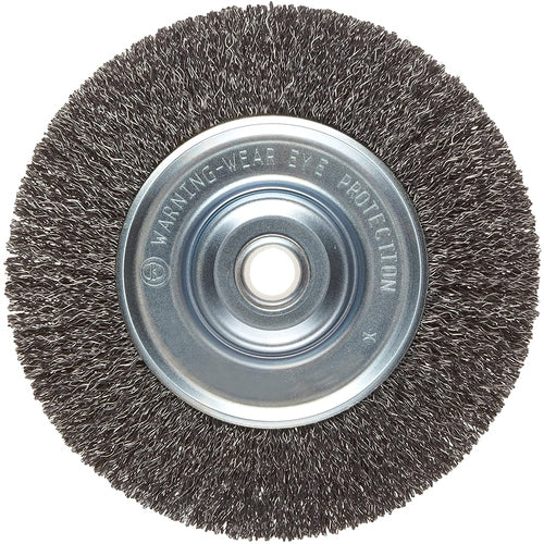 ‎Vortec Pro 6″ Medium Face Crimped Wire Wheel, .014″ Steel Fill, 5/8″-1/2″ Arbor Hole, Retail Pack - Apex Tool & Supply