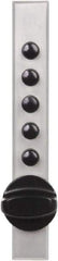 Kaba Access - 5/8 to 7/8" Door Thickness, Satin Chrome Pushbutton Knob Lockset - 1 Code, Zamak3, Nonkey Override Cylinder - Apex Tool & Supply