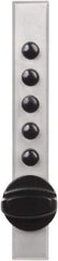 Kaba Access - 5/8 to 7/8" Door Thickness, Satin Chrome Pushbutton Knob Lockset - 1 Code, Zamak3, Key-in Lever Cylinder - Apex Tool & Supply
