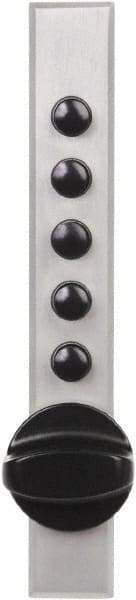 Kaba Access - 5/8 to 7/8" Door Thickness, Satin Chrome Pushbutton Knob Lockset - 1 Code, Zamak3, Nonkey Override Cylinder - Apex Tool & Supply