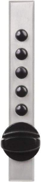 Kaba Access - 14 to 20 Gauge" Door Thickness, Satin Chrome Pushbutton Knob Lockset - 1 Code, Zamak3, Nonkey Override Cylinder - Apex Tool & Supply