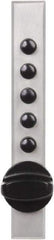 Kaba Access - 14 to 20 Gauge" Door Thickness, Satin Chrome Pushbutton Knob Lockset - 1 Code, Zamak3, Nonkey Override Cylinder - Apex Tool & Supply