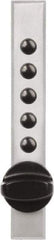 Kaba Access - 5/8 to 7/8" Door Thickness, Satin Chrome Pushbutton Knob Lockset - 2-3/4" Back Set, 1 Code, Zamak3, Nonkey Override Cylinder - Apex Tool & Supply