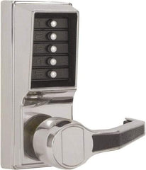 Kaba Access - Combination Entry Lever Lockset - 2-3/4" Back Set, No Cylinder, Zamak3, Satin Chrome Finish - Apex Tool & Supply