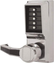 Kaba Access - Combination Entry Lever Lockset - 2-3/4" Back Set, Nonkey Override Cylinder, Zamak3, Satin Chrome Finish - Apex Tool & Supply