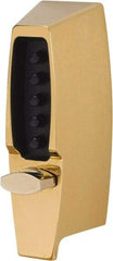 Kaba Access - 1-3/8 to 2-1/4" Door Thickness, Bright Brass Finish, Push Button Deadbolt - Nonhanded Handling, Combination Override, Keyless Cylinder - Apex Tool & Supply