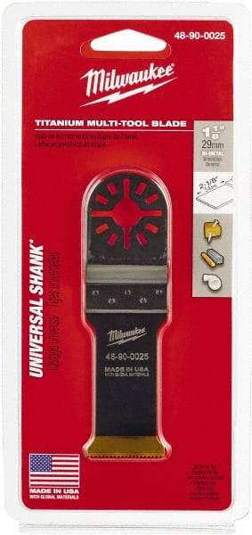 Milwaukee Tool - Rotary Multi-Material Blade - 1-1/8" Cutting Diam, TiAlN Finish, Use with Milwaukee Multi-Tool - Apex Tool & Supply