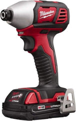 Milwaukee Tool - 18 Volt, 1/4" Drive, 125 Ft/Lb Torque, Cordless Impact Driver - Pistol Grip Handle, 2750 RPM, 2 Lithium-Ion Batteries Included - Apex Tool & Supply