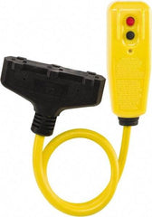 Tower - 3 Outlets, 125 Volt, 15 Amp, Yellow, GFCI Plug and Triple Tap - 5-15P, 5-15R NEMA Configuration, 2 Ft. Long, cUL, UL File E174279 - Apex Tool & Supply
