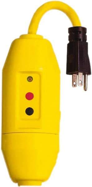 Tower - 1 Outlet, 125 Volt, 15 Amp, Yellow, Load Side User Attachable Inline GFCI - 1-15P NEMA Configuration, cUL, UL File E174279 - Apex Tool & Supply