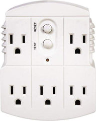 Tower - 5 Outlets, 125 Volt, 15 Amp, White, GFCI 5b Outlet Adapter - 5-15P, 5-15R NEMA Configuration, cUL, UL File E174279 - Apex Tool & Supply