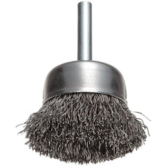 Vortec Pro 2″ Crimped Wire Cup Brush, .0118″ Steel Fill, 1/4″ Stem, Retail Pack - Apex Tool & Supply