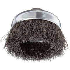 ‎Vortec Pro 3″ Crimped Wire Cup Brush, .014″ Steel Fill, 5/8″-11 UNC Nut, Retail Pack - Apex Tool & Supply