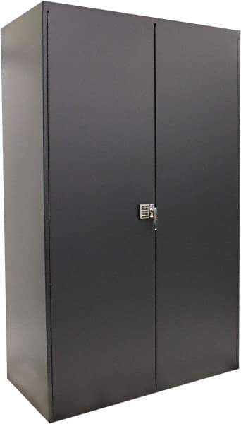 Valley Craft - 3 Shelf Security Storage Cabinet - Steel, 48" Wide x 24" Deep x 72" High, Gray - Apex Tool & Supply