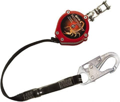 Miller - 9' Long, 310 Lb Capacity, Vectran/Polyester Fall Limiter - Steel Locking Snap Hook Connector, Swivel Shackle Connector, Black - Apex Tool & Supply