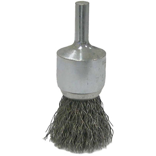 Vortec Pro 3/4″ Crimped Wire End Brush, .014″ Steel Fill, 1/4″ Stem, Retail Pack - Apex Tool & Supply
