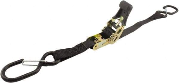 Erickson Manufacturing - 6' Long x 1" Wide, 1,200 Lb Basket Capacity, Polyester & Steel Web Sling - Black - Apex Tool & Supply