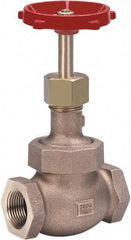 Milwaukee Valve - 1/4" Pipe, Threaded (NPT) Ends, Bronze Integral Globe Valve - Bronze Disc, Union Bonnet, 600 psi WOG, 300 psi WSP, Class 300 - Apex Tool & Supply