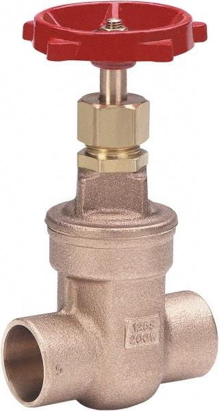 Milwaukee Valve - 1/2" Pipe, Class 125, Threaded (NPT) Bronze Solid Wedge Stem Gate Valve - 200 WOG, 125 WSP, Threaded Bonnet, For Use with Water, Oil & Gas - Apex Tool & Supply