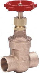 Milwaukee Valve - 1/2" Pipe, Class 125, Threaded (NPT) Bronze Solid Wedge Stem Gate Valve - 200 WOG, 125 WSP, Threaded Bonnet, For Use with Water, Oil & Gas - Apex Tool & Supply