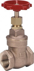 Milwaukee Valve - 1" Pipe, Class 125, Threaded (NPT) Bronze Solid Wedge Stem Gate Valve - 200 WOG, 125 WSP, Threaded Bonnet, For Use with Water, Oil & Gas - Apex Tool & Supply