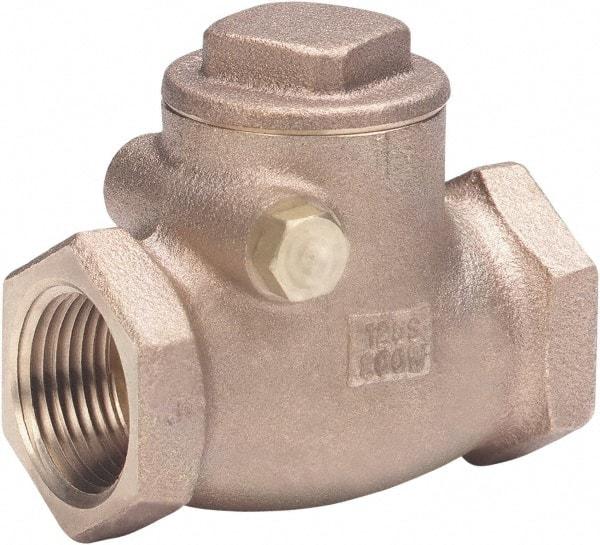 Milwaukee Valve - 3/8" Bronze Check Valve - Check Valve, Threaded (NPT), 200 WOG - Apex Tool & Supply