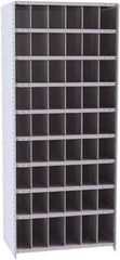 Hallowell - 54 Bin Closed Industrial Bin Shelving - 36 Inch Overall Width x 24 Inch Overall Depth x 87 Inch Overall Height, Gray Metal Bins - Apex Tool & Supply