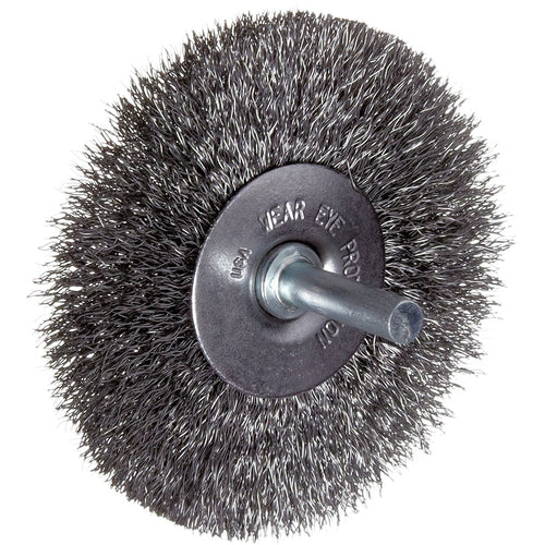 Vortec Pro 3″ Crimped Wire Wheel, .008″ Steel Fill, 1/4″ Stem, Retail Pack - Apex Tool & Supply