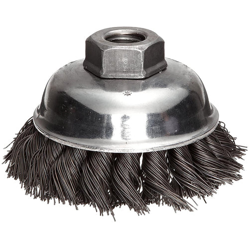 ‎Vortec Pro 3-1/2″ Knot Wire Cup Brush, .023, 5/8″ Arbor Hole, Retail Pack - Apex Tool & Supply