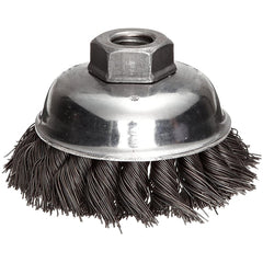 ‎Vortec Pro 3-1/2″ Crimped Wire Cup Brush, .014″ Steel Fill, 5/8″-11 UNC Nut, Retail Pack - Apex Tool & Supply