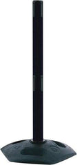 Tensator - 57" High, 2-1/2" Pole Diam, Receiver Post - 19" Base Diam, Octagon Recycled Rubber Base, Red Plastic Post, Tape, Dual Line Tape, For Outdoor Use - Apex Tool & Supply
