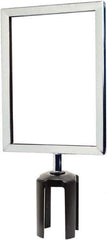Tensator - 11-1/2" High x 11-1/2" Long x 7-1/2" Wide Barrier Sign Frame - Powder Coated Steel, Polished Chrome Finish, Polished Chrome, Use with Tensabarrier - Apex Tool & Supply
