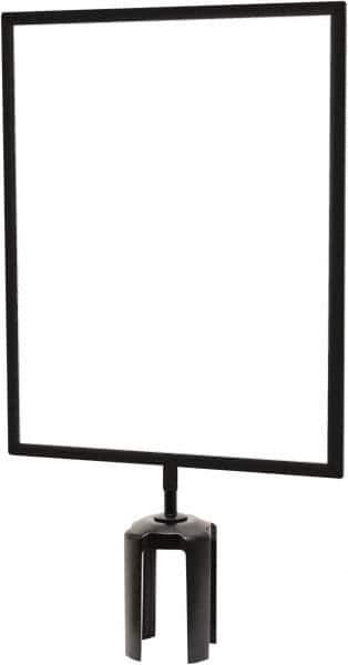 Tensator - 14-1/2" High x 14-1/2" Long x 11-1/2" Wide Barrier Sign Frame - Powder Coated Steel, Satin Black Finish, Satin Black, Use with Tensabarrier - Apex Tool & Supply