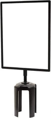 Tensator - 11-1/2" High x 11-1/2" Long x 7-1/2" Wide Barrier Sign Frame - Powder Coated Steel, Satin Black Finish, Satin Black, Use with Tensabarrier - Apex Tool & Supply